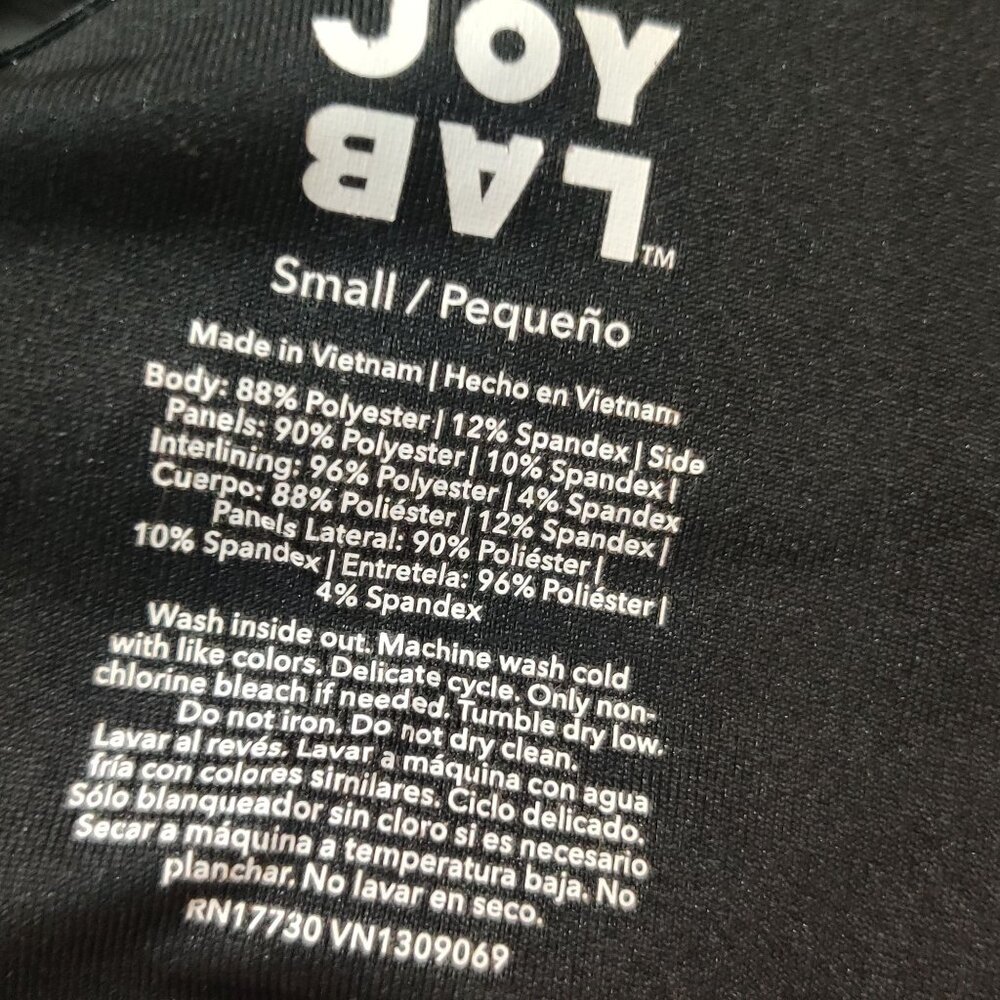 JoyLab S Metallic Black High Neck Racerback Sports Bra Dance Y2K Club Festival - Picture 4 of 5